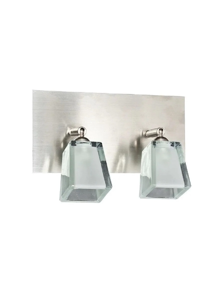 Aplique de Pared Markas Iluminación Nadina con 2 Luces G9, Tulipa Cónica Cuadrada Platil